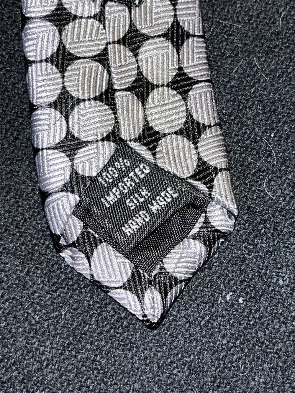 Kenneth Cole Reaction Black and Silver Geometric Dot Tie